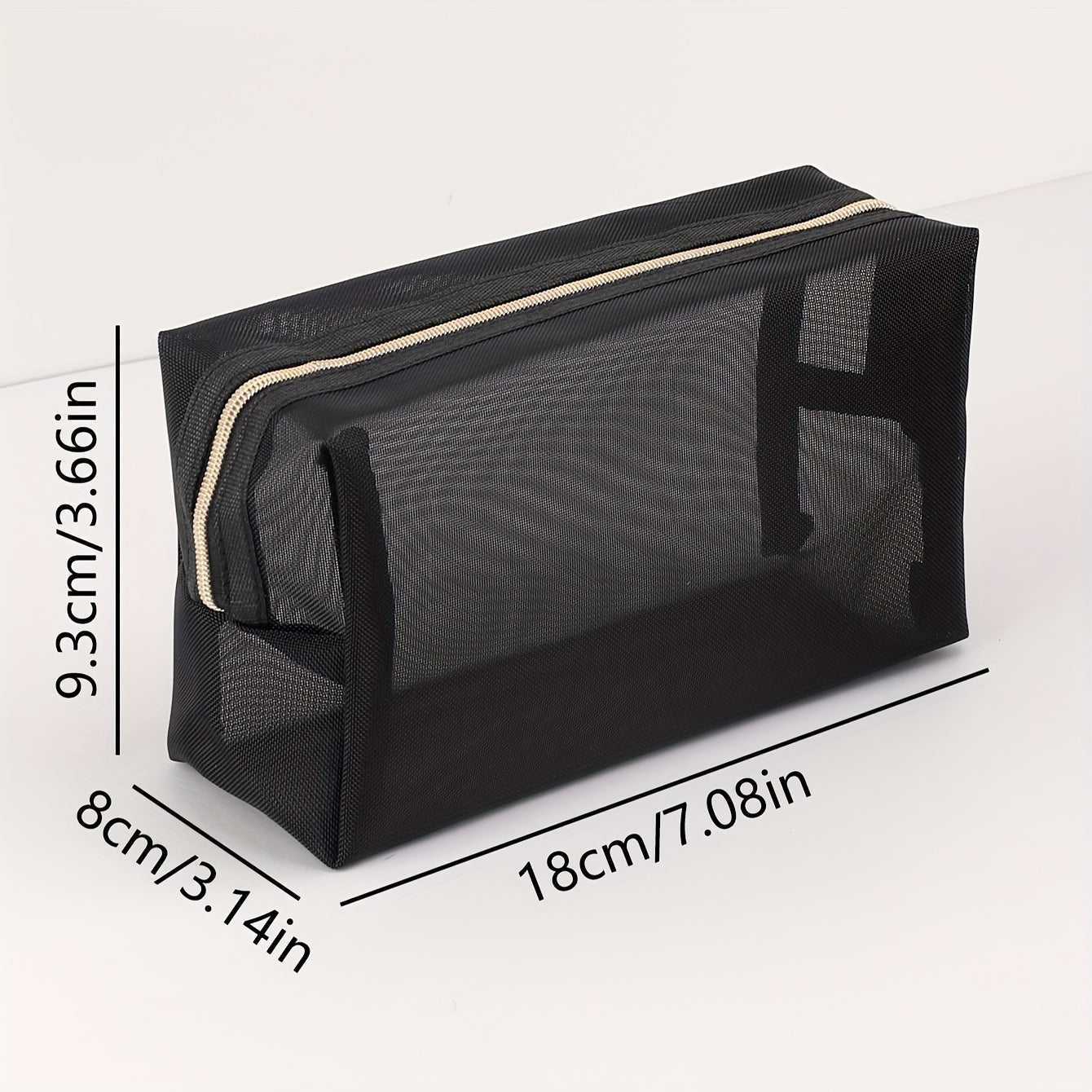 Large Capacity Mesh Pencil Case Solid Stationery Box