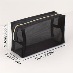 Large Capacity Mesh Pencil Case Solid Stationery Box