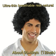 Men's Curly Short Wig Breathable Comfortable Wigs for Daily Use