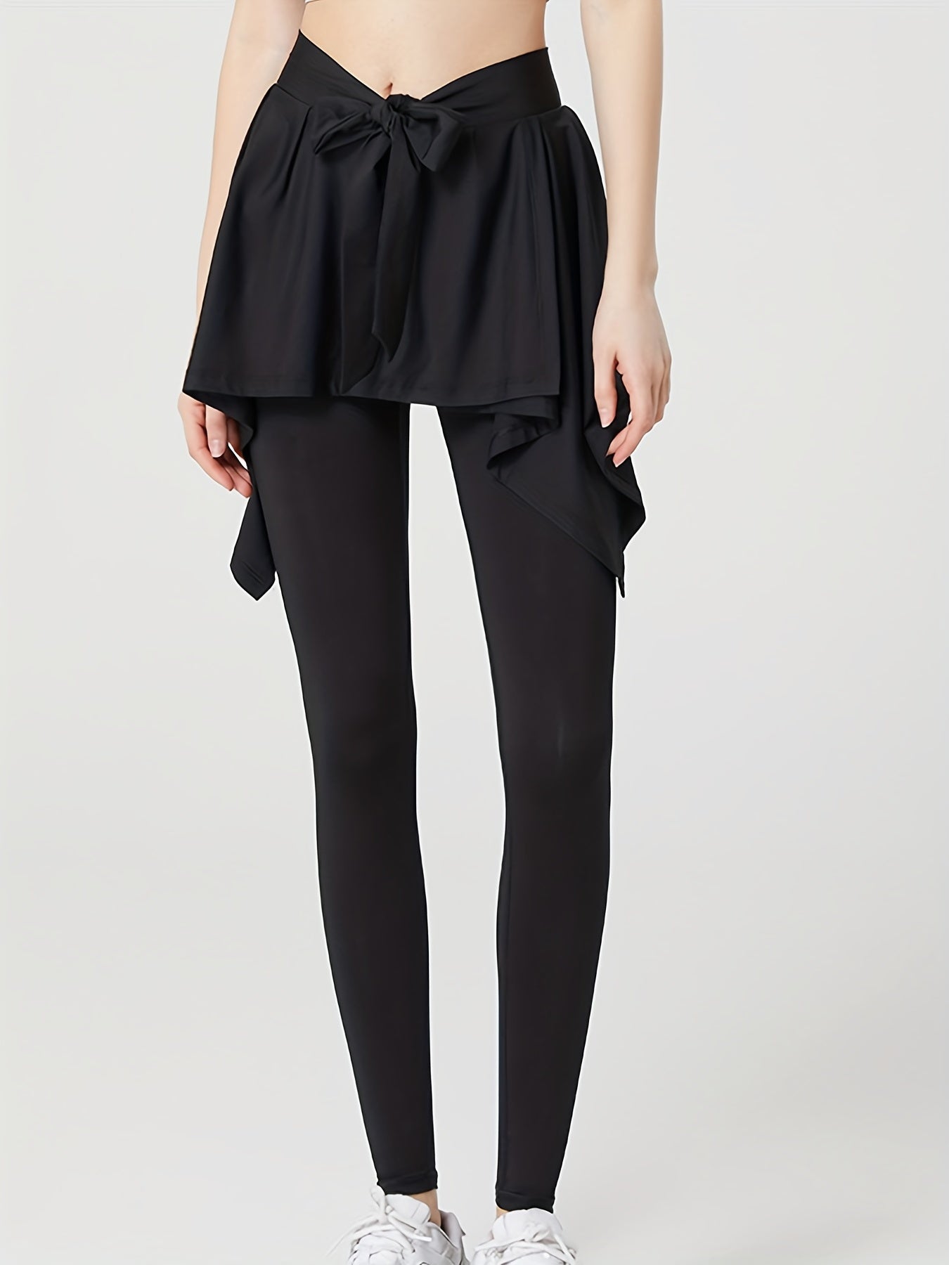 2-in-1 Quick-Dry Slimming Yoga Leggings With Pocket & Skirt