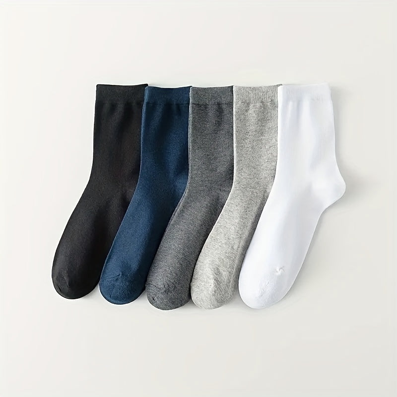 10 Pairs Men's Mid Calf Socks Spring Autumn US 6-11