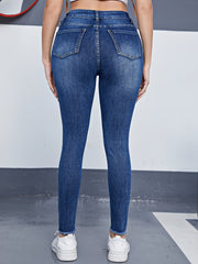 Fringe Trim Skinny Jeans