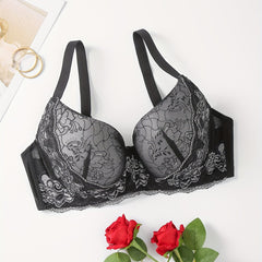 Floral Lace Push Up Underwire Bra