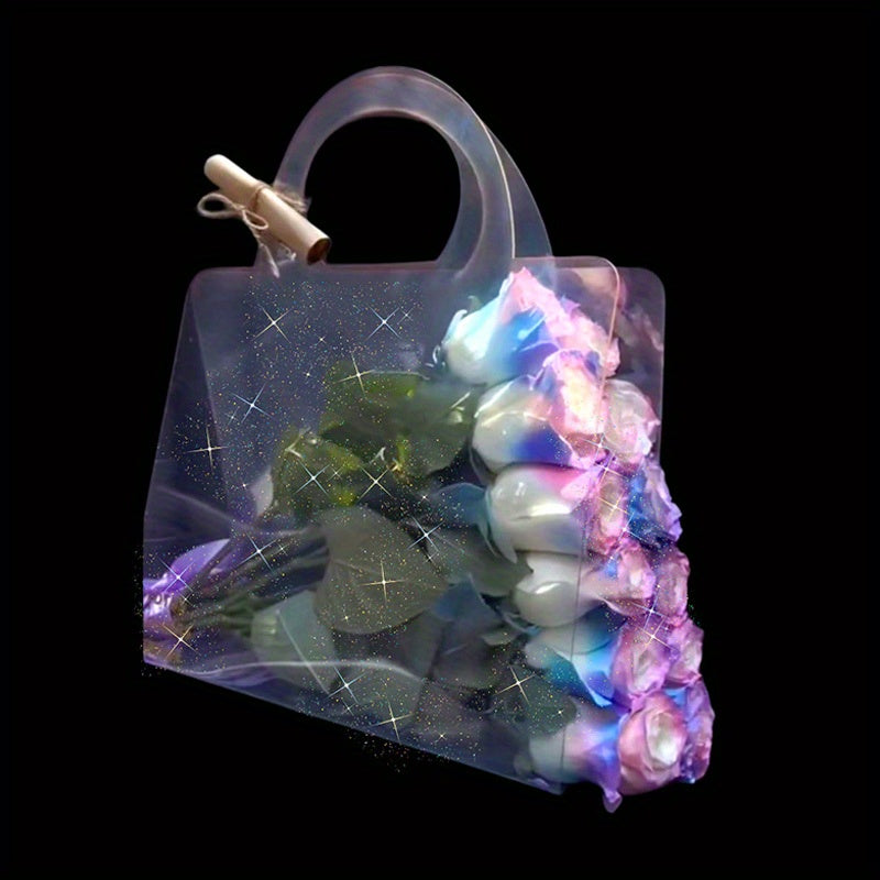 Tanabata Bouquet Bridesmaid Tote Bag PVC Gift Flower Packaging Bag