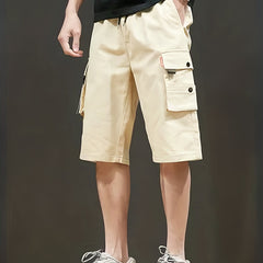 Men's Knee Long Cargo Shorts with Side Pockets