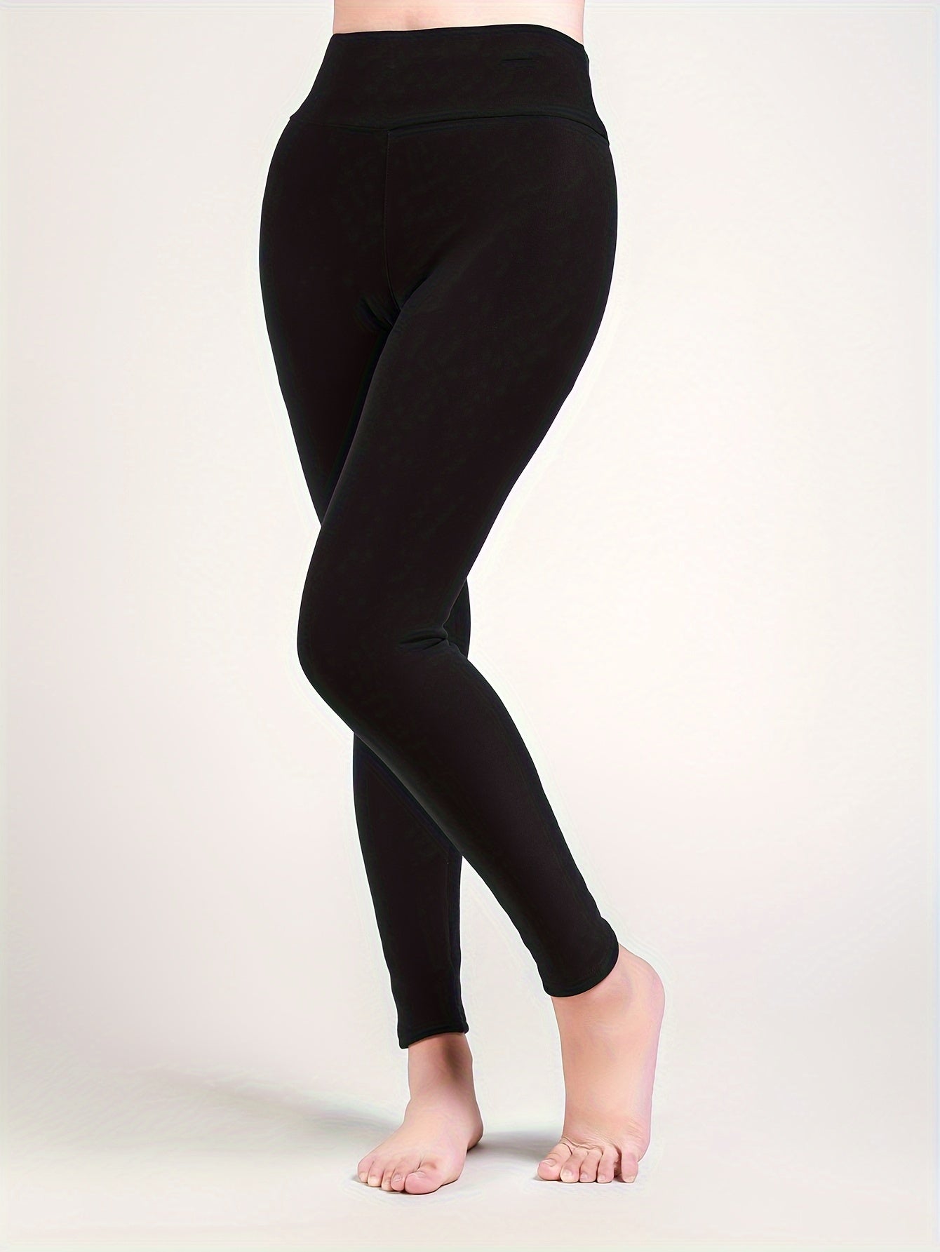 High Stretch Yoga Fleece Leggings High Waist Sports Running Warm Tight Pants