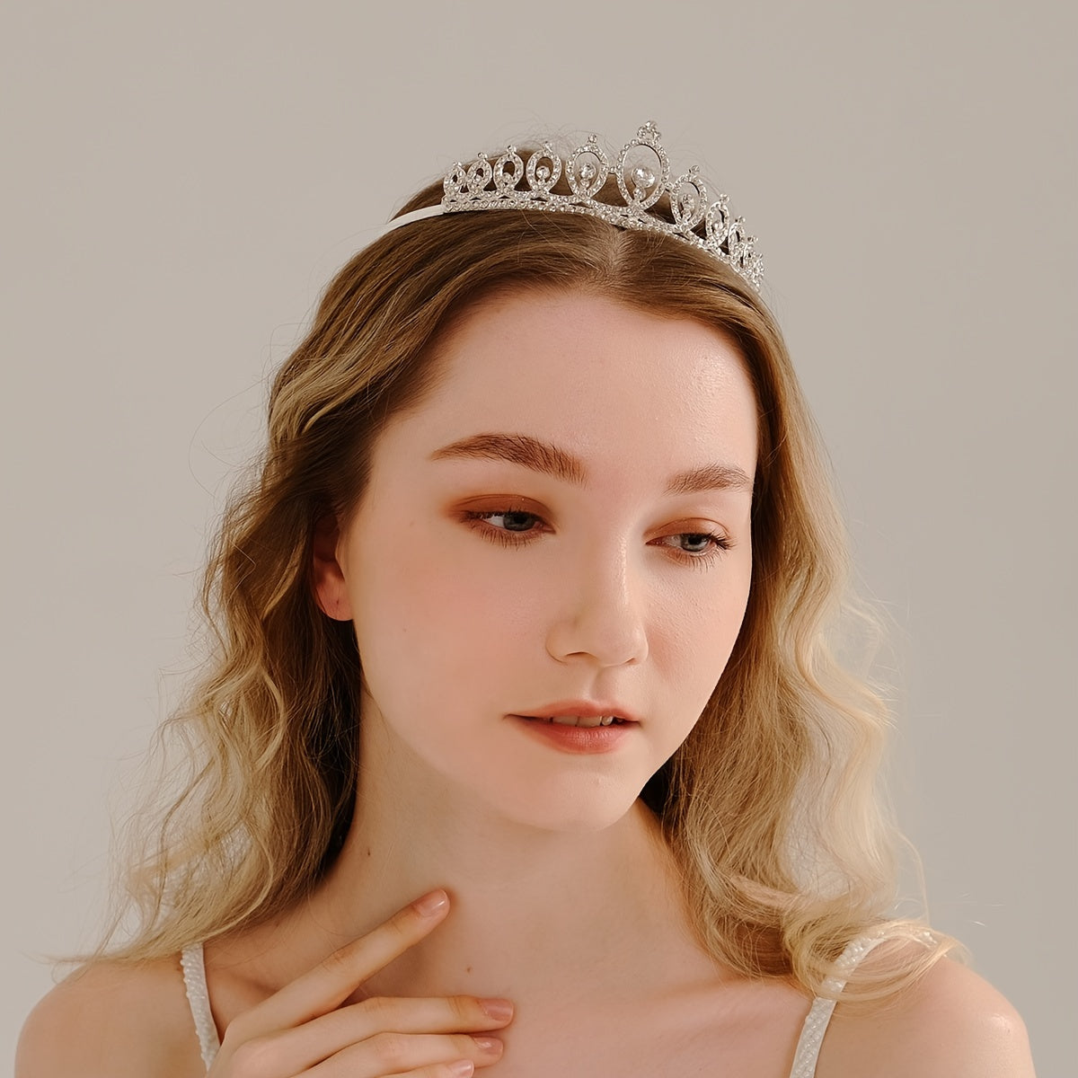 Rhinestone Alloy Crown Tiara Wedding Hairband