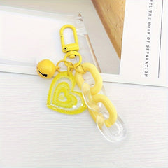 Love Bell Car Keychain Colored Acrylic Bag Pendant Ornament
