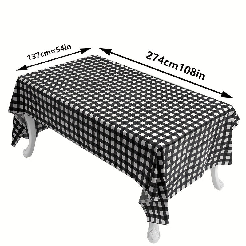 Plaid Printed Table Cloth Waterproof Christmas Birthday