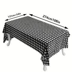 Plaid Printed Table Cloth Waterproof Christmas Birthday