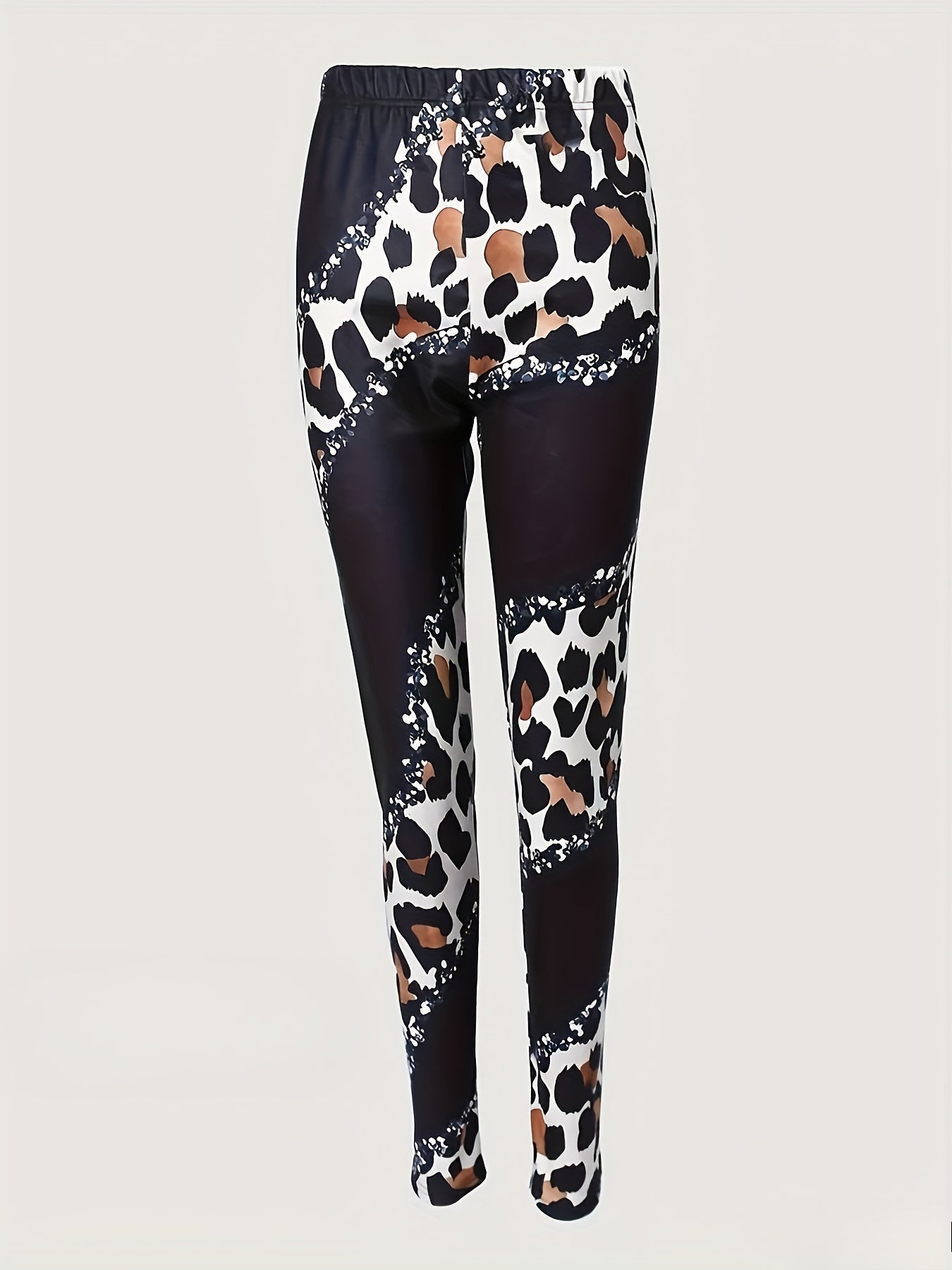 Colorblock Leopard High Rise Skinny Leggings
