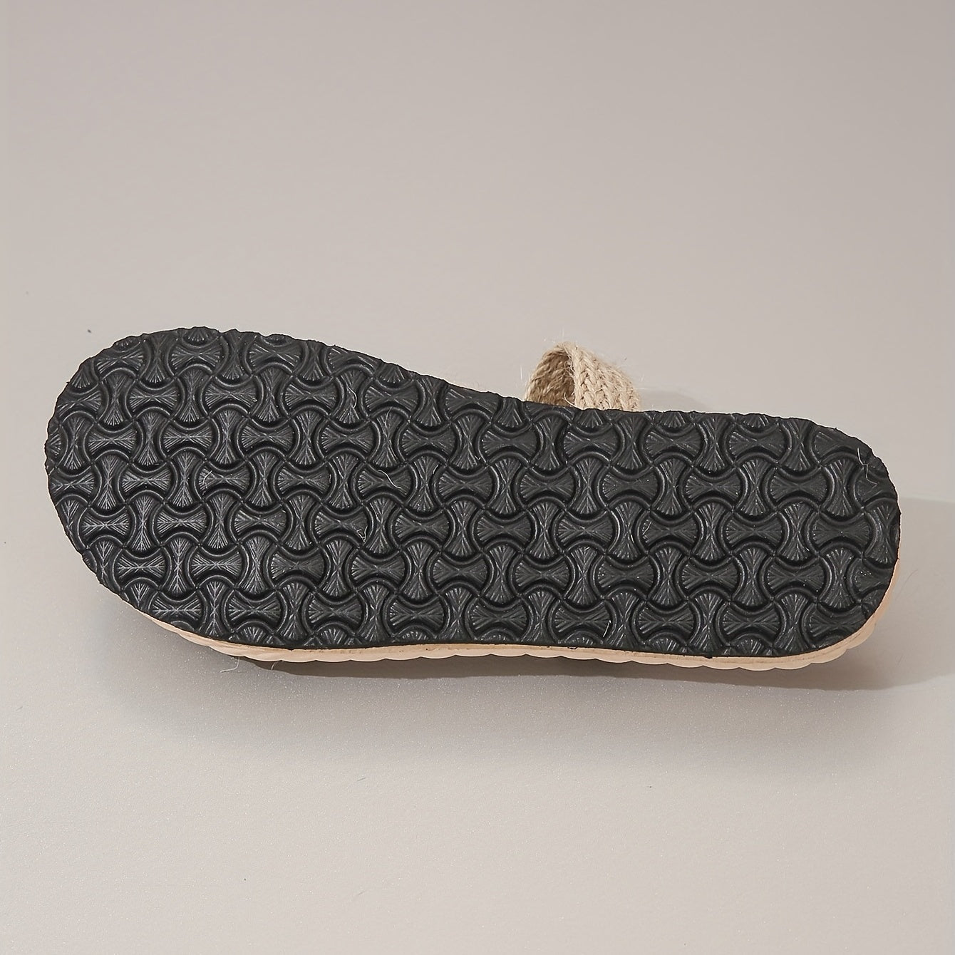 Women's Straw Braided Strap Flat Slides Non Slip Shoes