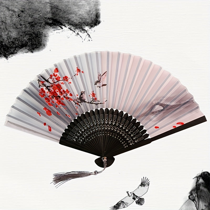 1pc Folding Fan Bamboo Ancient Style Fan Chinese Style Small Fan Gift For Men