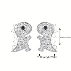 Cartoon Dinosaur 925 Silver Stud Earrings