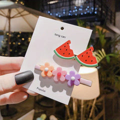 2pcs Fruit Flower Hair Clips Set for Girls
