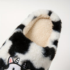 Women's Cow Printed Slippers Soft Sole Home Slides Warm Cozy Shoes