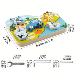 Farm Wooden Screw Twisting Toy Set
