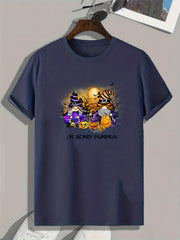 Halloween Print T-shirt Men's Casual Street Style Tee Shirt