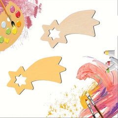 10pcs Wooden Christmas Stars with Twines Art Ornaments
