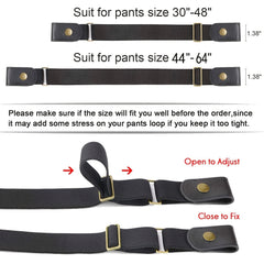 Men's No-Buckle Stretch Belt for Jeans Pants 1 38 Inches