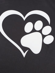 Women's Plus Heart & Dog Paw Print Peplum Top & Leggings Set