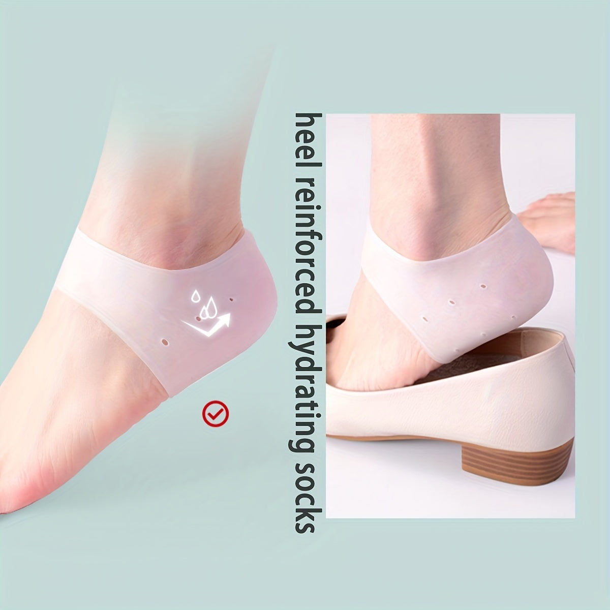 Silicone Heel Cups Pair - Heel Pain Relief Gel Pads for Spurs, Plantar Fasciitis