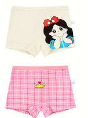 4pcs Girls Teen Cartoon Graphic Print Boxer Briefs Underwear