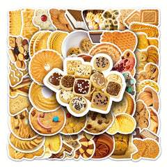 50pcs Biscuit Series Doodle Stickers Waterproof Decorative DIY Creative Toys