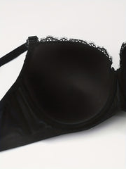 High Stretch Push Up Bra with Lace Trim