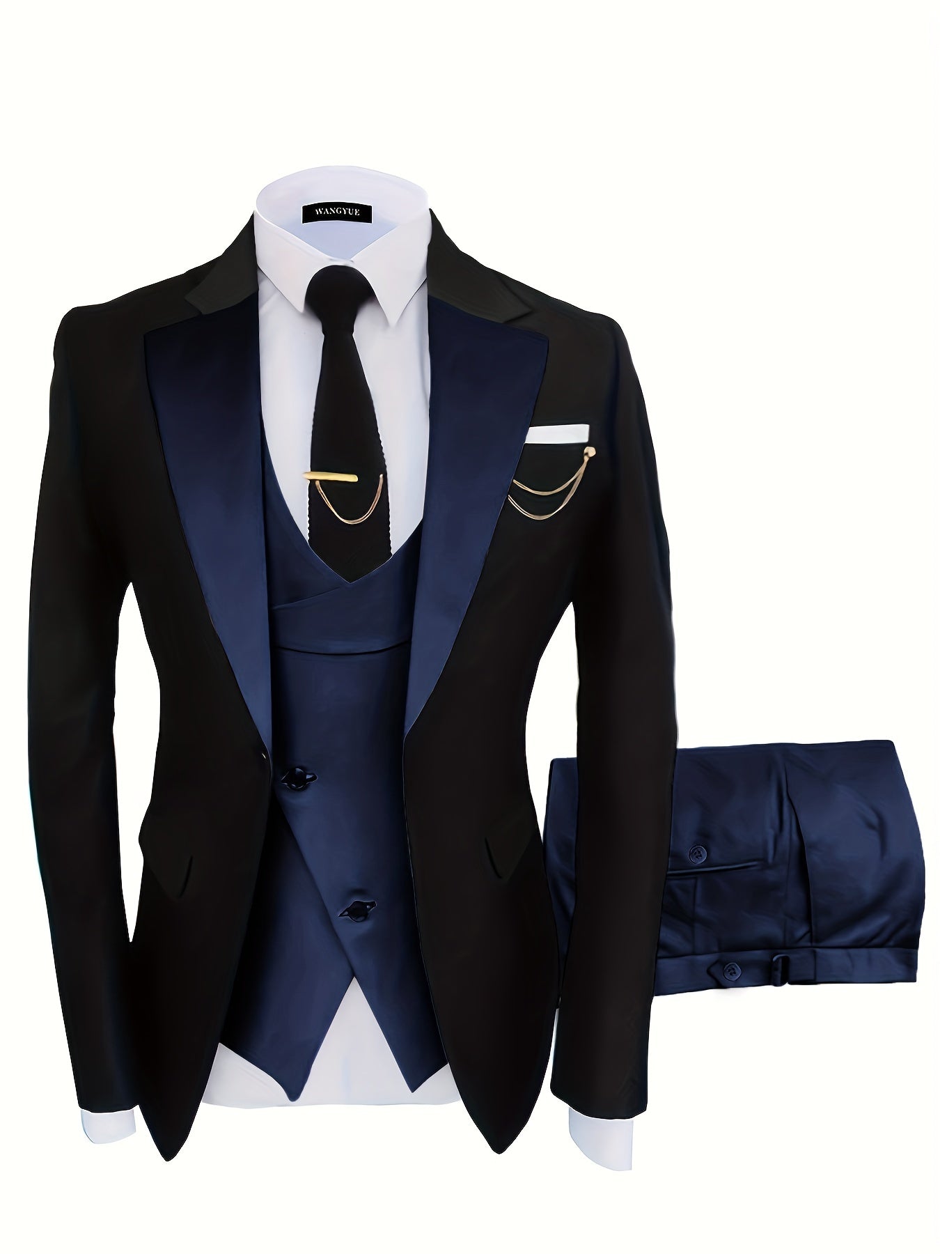Formal 3 Pieces Set Men's Business Suit for Dinner Wedding Party