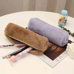 Plush Long Strip Pencil Case Large Capacity Soft Bag Stationery Storage Box