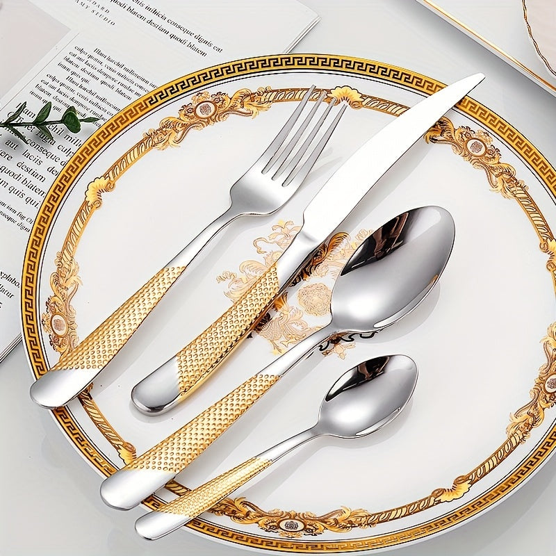 24pcs Stainless Steel Star Cutlery Set for Hotel and Restaurant Use