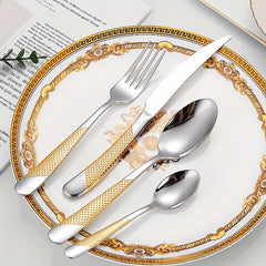 24pcs Stainless Steel Star Cutlery Set for Hotel and Restaurant Use