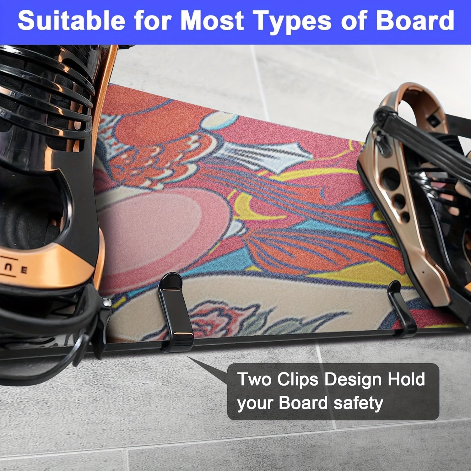 2pcs Snowboard Wall Mount Clip Snowboard Storage Hook