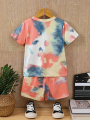 Toddler Boys Tie Dye T Shirts & Shorts Set Kids Summer Clothes