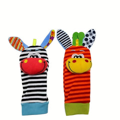 Baby Wrist Bell Socks and Foot Set Bell Toys Cartoon Animal Wrist Bells