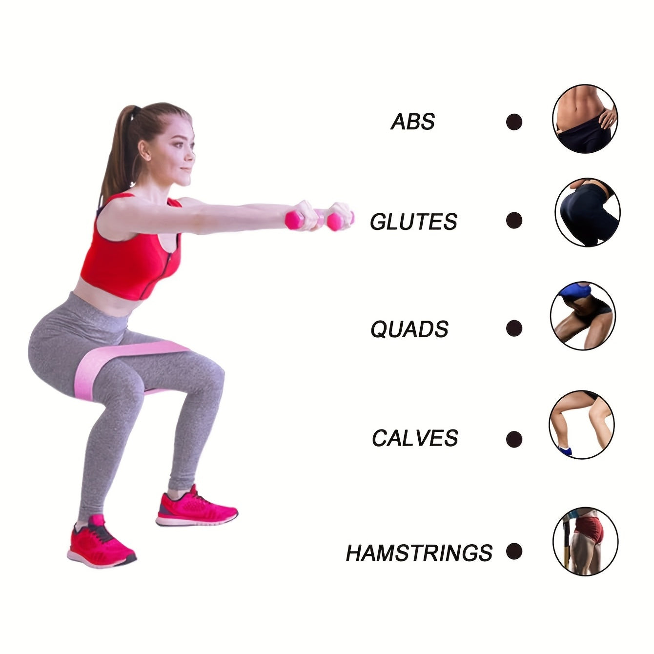 3pcs Elastic Resistance Band Hip Leg Thigh Circle Expander Bands