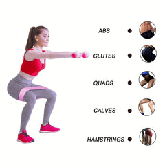 3pcs Elastic Resistance Band Hip Leg Thigh Circle Expander Bands