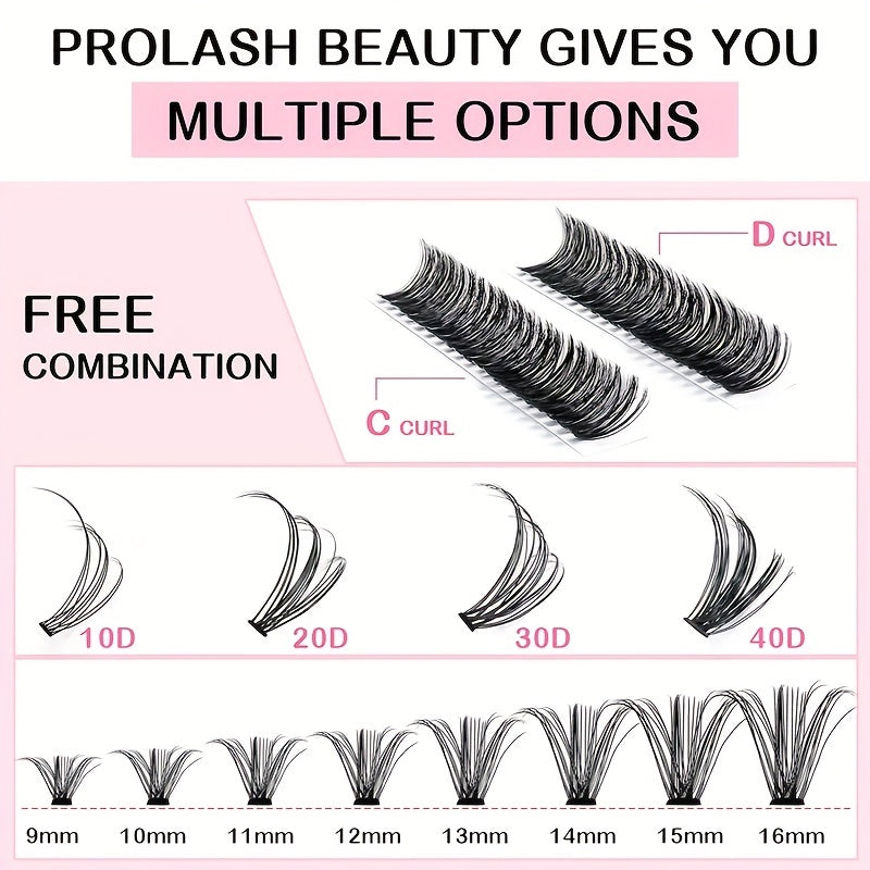 200Pcs 30D 40D Mixed Eyelash Extensions D Curling Cluster Lashes