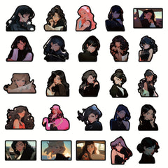 50pcs Retro Comic Beauty Graffiti Stickers for Laptop Helmet Water Cup