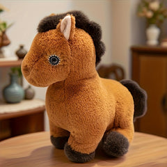 Plush Horse Stuffed Animal Toy Soft Brown & Fur Halloween Themed Gift