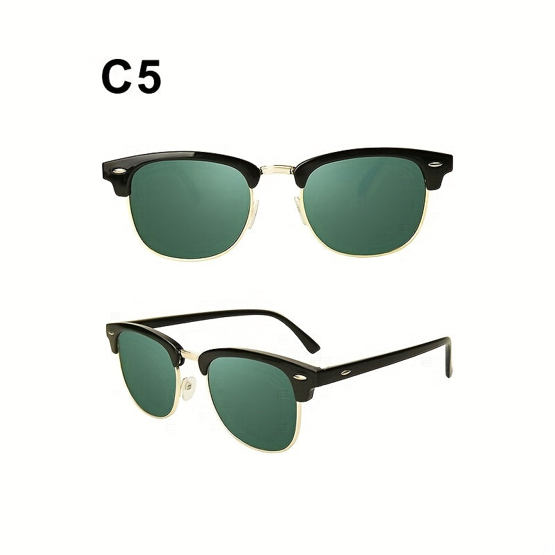 Men's Retro Round Frame Sunglasses UV400 Protection