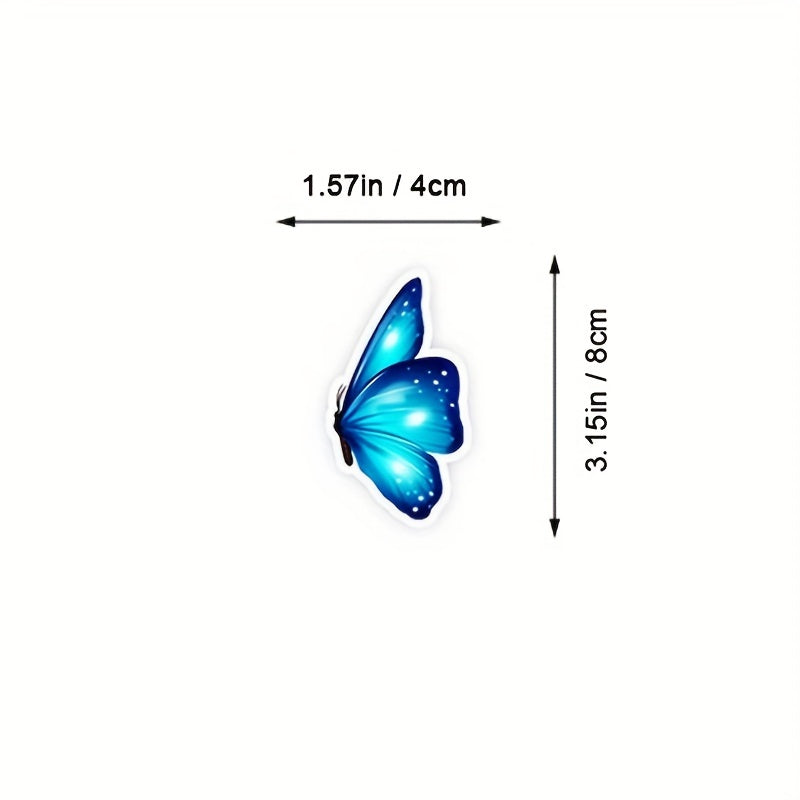 50pcs Colorful Butterfly Stickers Waterproof for Water Bottles Laptop