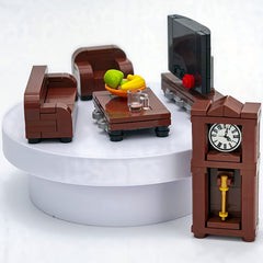Mini Living Room Set Sofa Table Clock Home Decor Display Desktop Ornament