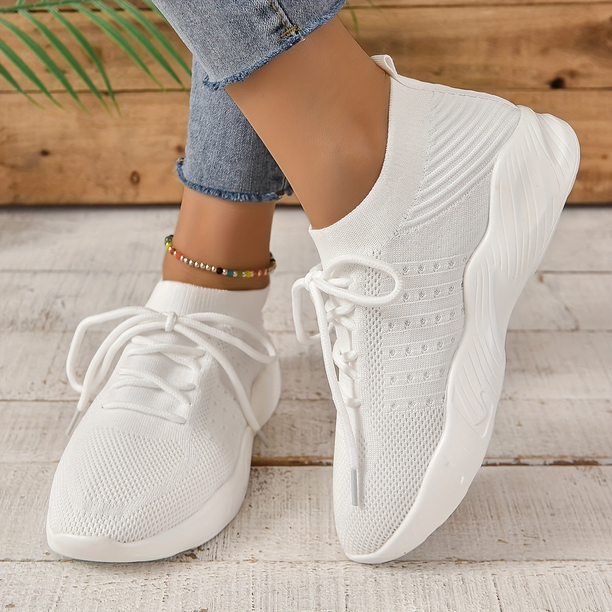 Breathable Mesh Sneakers Flat Sports Fitness Running Shoes Women's Casual Shoes