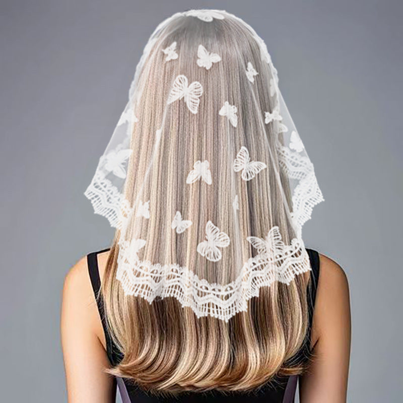 Single Layer Spanish Veil Scarf for Wedding Engagement Mother Father Graduation