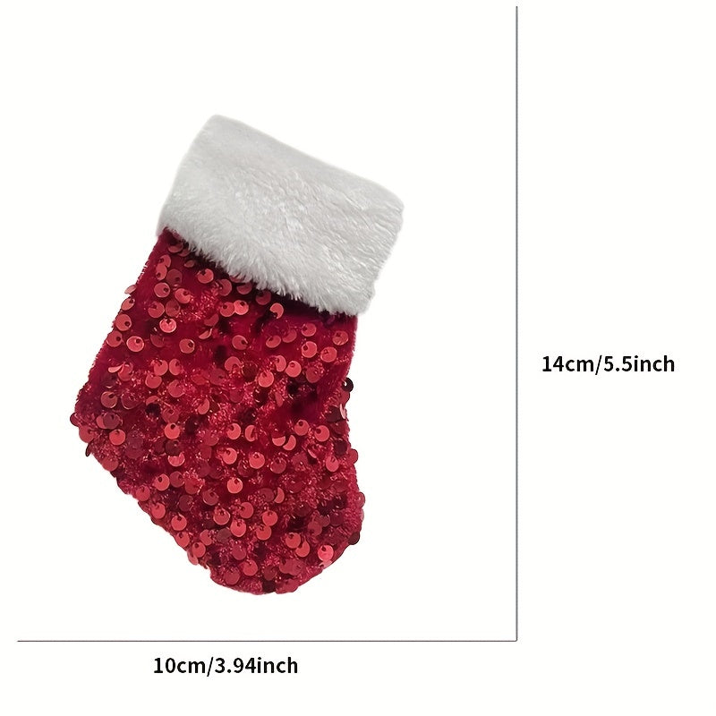Mini Christmas Sock Beads Decoration Mini Socks Tree Pendant Hanging Gift Bag