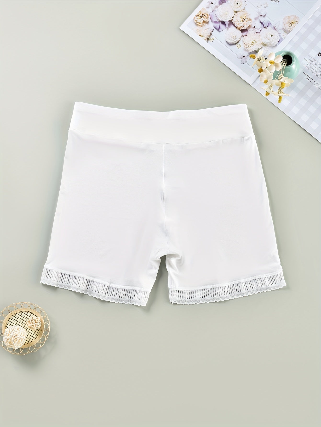 Panty Women's Plus Contrast Lace Trim Safety Shorts