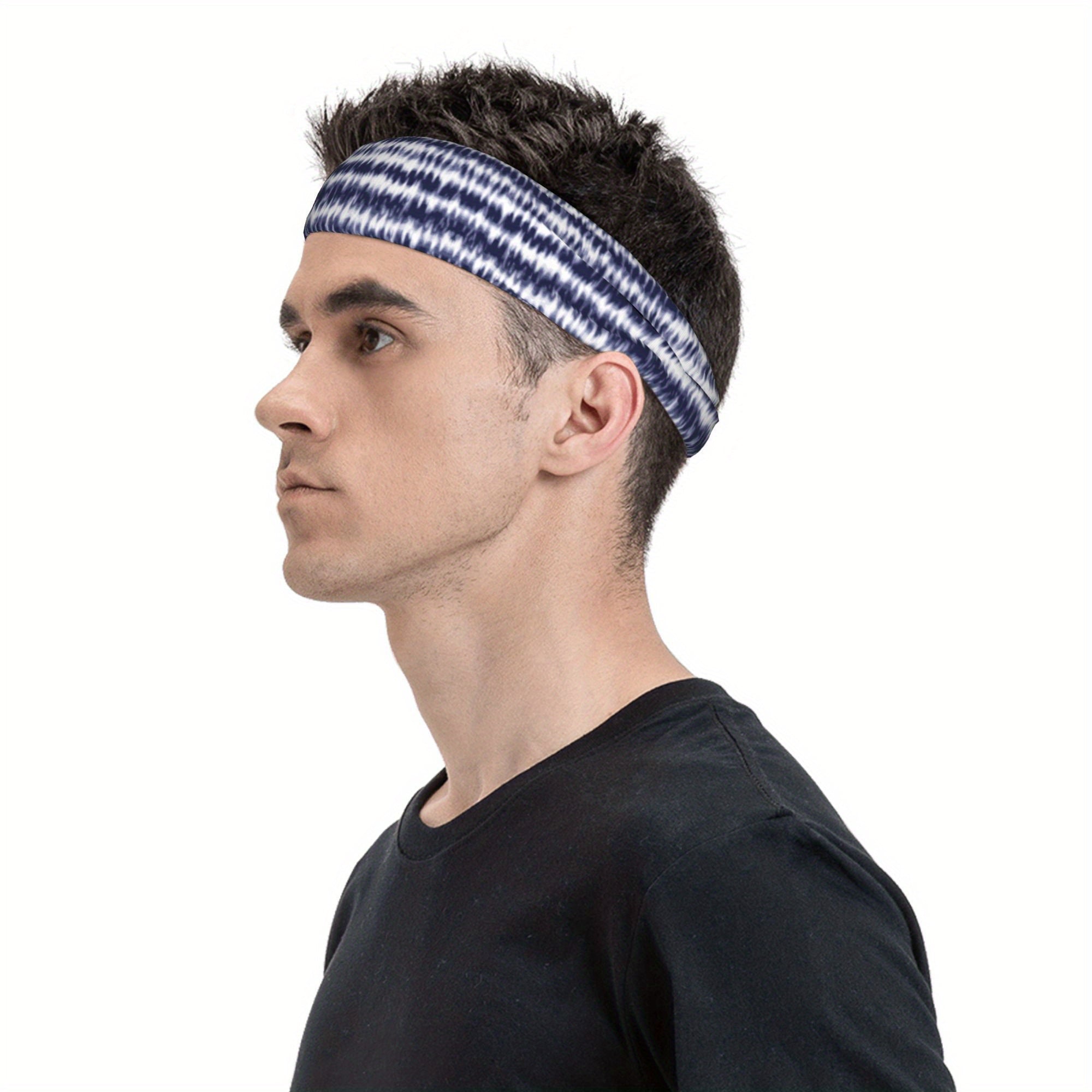 Men's Tie Dye Headband Swirl Design Casual Sports Outfit