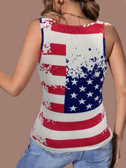American Flag Print Tank Top Women's Summer Sleeveless Top